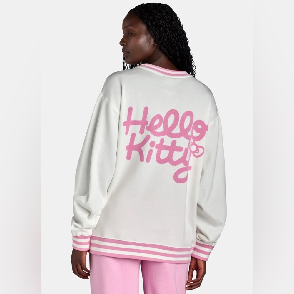 Hello Kitty Womens 50th Anniversary Embroidered Graphic Sweatshirt/Pullover| NEW